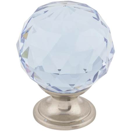 Top Knobs Light Blue 1-3/8 Inch Round Cabinet Knob from the Crystal Collection Brushed Satin Nickel