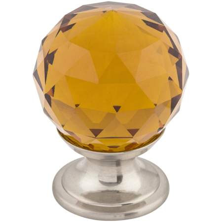 Top Knobs Wine 1-1/8 Inch Round Cabinet Knob from the Crystal Collection Brushed Satin Nickel