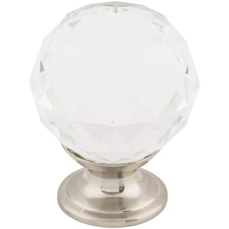 Top Knobs Clear 1-3/8 Inch Round Cabinet Knob from the Crystal Collection Brushed Satin Nickel