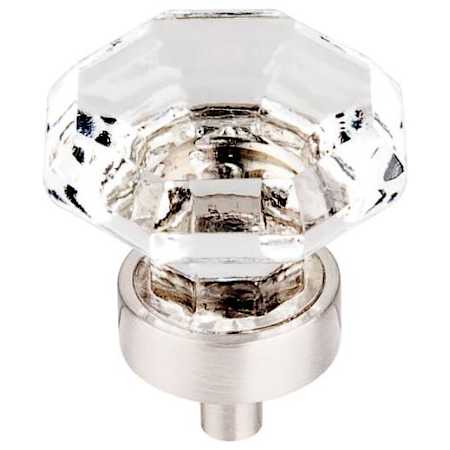 Top Knobs Clear 1-3/8 Inch Geometric Cabinet Knob from the Crystal Collection Brushed Satin Nickel / Clear
