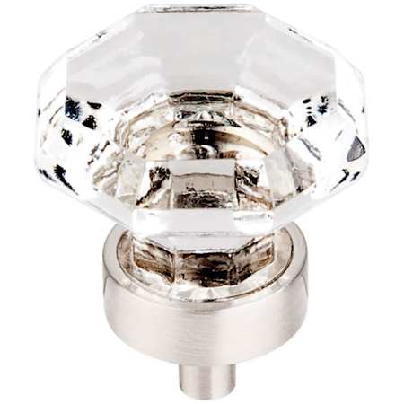 Top Knobs Clear 1-3/8 Inch Geometric Cabinet Knob from the Crystal Collection Brushed Satin Nickel / Clear