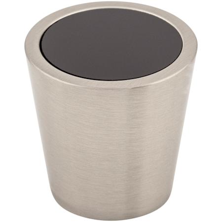 Top Knobs Crystal 1-1/16 Inch Conical Cabinet Knob from the Black Collection Brushed Satin Nickel