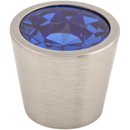 Top Knobs Crystal 13/16 Inch Conical Cabinet Knob from the Blue Collection Brushed Satin Nickel