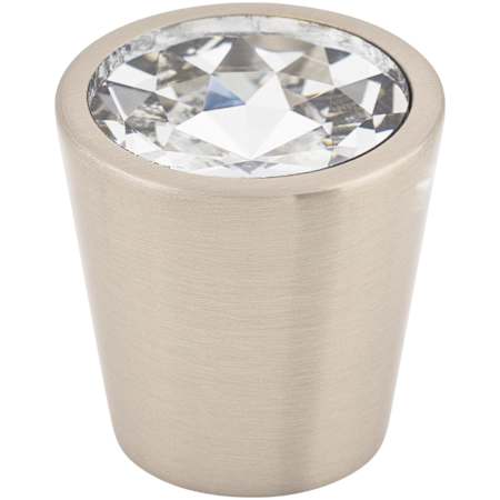 Top Knobs Crystal 1-1/16 Inch Conical Cabinet Knob from the Clear Collection Brushed Satin Nickel