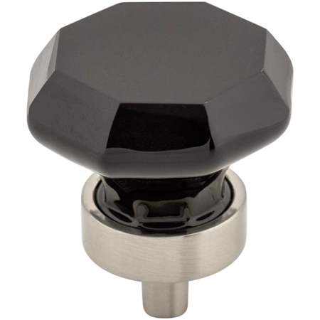 Top Knobs Black 1-3/8 Inch Geometric Cabinet Knob from the Crystal Collection Brushed Satin Nickel / Black
