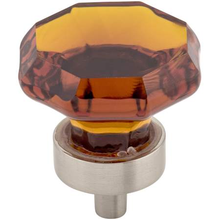 Top Knobs Wine 1-3/8 Inch Geometric Cabinet Knob from the Crystal Collection Brushed Satin Nickel / Wine