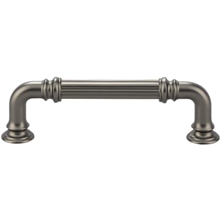 Top Knobs Reeded 3-3/4 Inch Center to Center Handle Cabinet Pull from the Chareau Collection Ash Gray