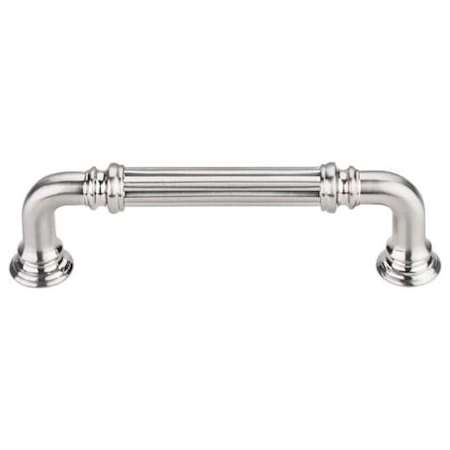 Top Knobs Reeded 3-3/4 Inch Center to Center Handle Cabinet Pull from the Chareau Series - 10 Pack Brushed Satin Nickel