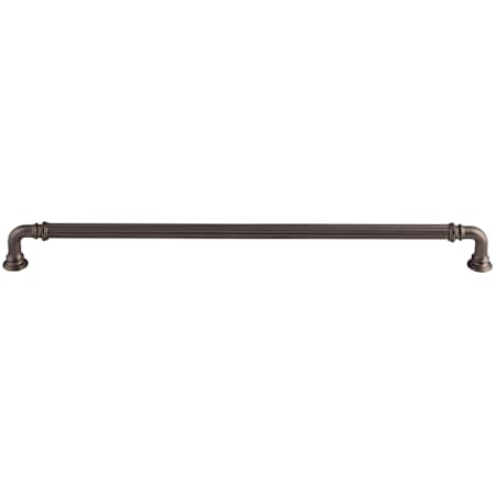 Top Knobs Reeded 12 Inch Center to Center Handle Cabinet Pull from the Chareau Collection Ash Gray