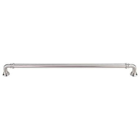 Top Knobs Reeded 12 Inch Center to Center Handle Cabinet Pull from the Chareau Series - 25 Pack Brushed Satin Nickel