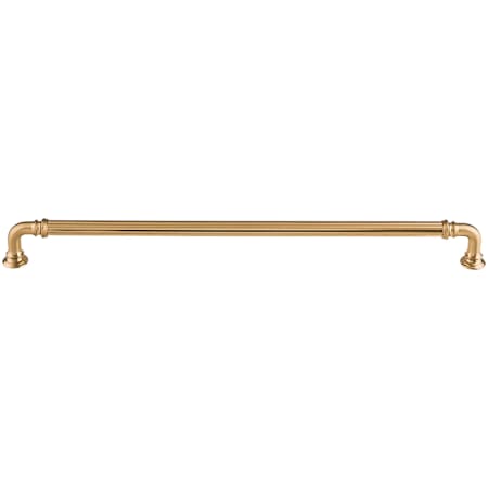 Top Knobs Reeded 12 Inch Center to Center Handle Cabinet Pull from the Chareau Collection Honey Bronze