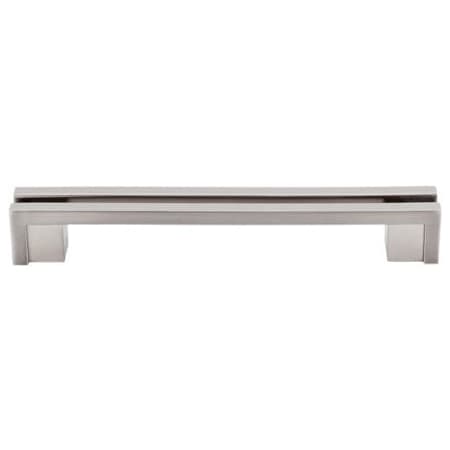Top Knobs Flat 5 Inch (128 mm) Center to Center Handle Cabinet Pull from the Sanctuary Series - 10 Pack Brushed Satin Nickel
