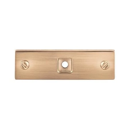 Top Knobs Channing 3 Inch Long Cabinet Knob Backplate from the Barrington Series Honey Bronze