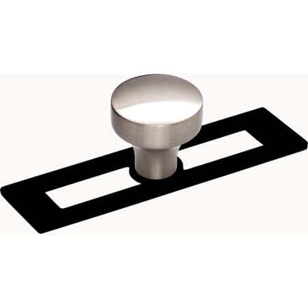 Top Knobs Kinney 1-1/4 Inch Mushroom Cabinet Knob with Hollins Backplate from the Lynwood Collection Brushed Satin Nickel / Flat Black