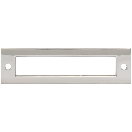 Top Knobs Hollin 3-3/4 Inch Center to Center Pull Backplate from the Lynwood Series Polished Nickel