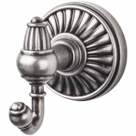 Top Knobs Tuscany Bath Double Robe Hook Antique Pewter