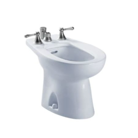 TOTO Piedmont Floor Mounted Porcelain Vertical Bidet with Four Hole Faucet Drilling - Faucet Not Included Cotton