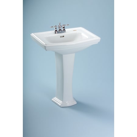 TOTO Clayton 27" Pedestal Bathroom Sink with Single Faucet Hole Drilled and Overflow - Pedestal Included Cotton