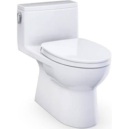 TOTO Redington 1.28 GPF One Piece Elongated Toilet with Left Hand Lever - Seat Included Cotton White