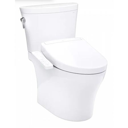 TOTO Washlet+ Aquia IV Arc Two-piece Elongated Dual Flush 1.28 And 0.9 GPF Toilet With S2 Bidet Seat Cotton White