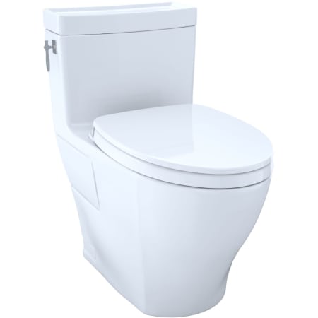 TOTO Aimes 1.28 GPF One-Piece Elongated Toilet with CeFiONtect Ceramic Glaze and Toilet Seat Cotton