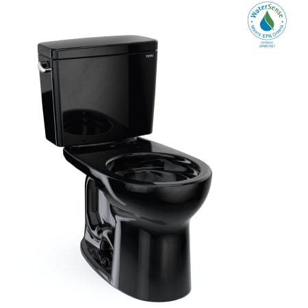 TOTO Drake 1.28 GPF Two Piece Round Chair Height Toilet with Left Hand Lever Ebony