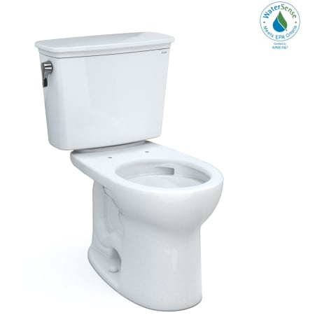 TOTO Drake 1.28 GPF Two Piece Round Chair Height Toilet with Left Hand Lever Cotton