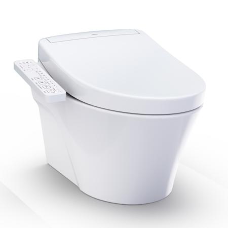 TOTO Washlet+ AP Wall-hung Elongated Toilet And Washlet S2 And Duofit In-wall 0.9 And 1.28 GPF Dual-flush Tank System Matte Silver