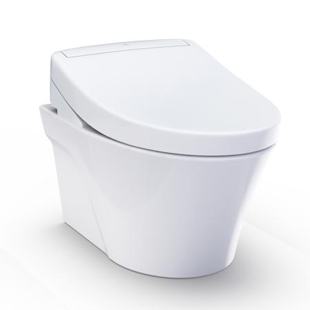 TOTO Washlet+ AP Wall-hung Elongated Toilet And Washlet S5 And Duofit In-wall 0.9 And 1.28 GPF Dual-flush Tank System Matte Silver