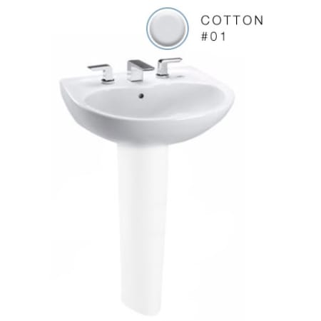 TOTO Prominence 26" Wall Mounted Bathroom Sink with 3 Faucet Holes Drilled, Overflow and CeFiONtect Ceramic Glaze Cotton