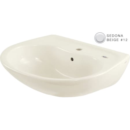 TOTO Prominence 26" Wall Mounted Bathroom Sink with Single Faucet Hole Drilled, Overflow and CeFiONtect Ceramic Glaze Sedona Beige