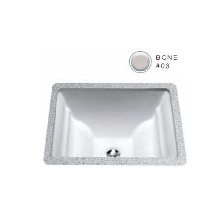 TOTO Legato 17" Undermount Bathroom Sink with Overflow and CeFiONtect Ceramic Glaze Bone
