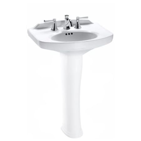 TOTO Dartmouth 24-1/4" Pedestal Bathroom Sink with 3 Faucet Holes Drilled and Overflow - Less Pedestal Bone
