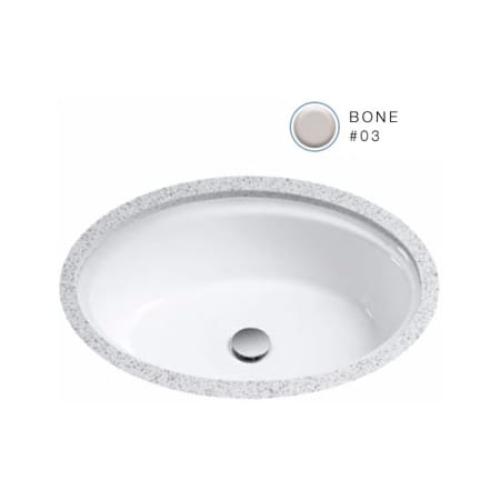 TOTO Dartmouth 17-1/4" Undermount Bathroom Sink with Overflow Bone