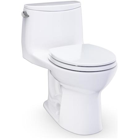 TOTO Ultramax 1.6 GPF One Piece Round Toilet with Left Hand Lever - Seat Included Cotton White
