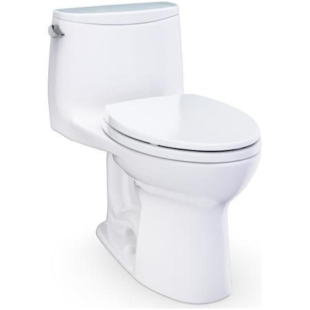 TOTO Ultramax 1.28 GPF One Piece Elongated Toilet with Left Hand Lever - Seat Included Cotton White