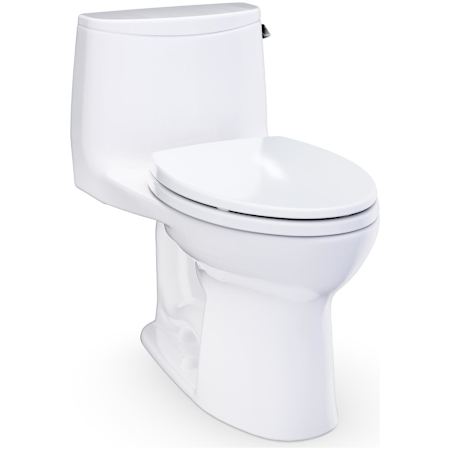 TOTO Ultramax 1.28 GPF One Piece Elongated Toilet with Right Hand Lever - Seat Included Cotton White