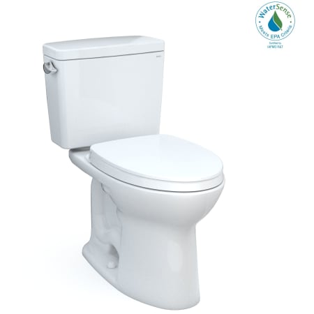 TOTO Drake 1.28 GPF Two Piece Elongated Chair Height Toilet with Left Hand Lever - Seat Included Cotton