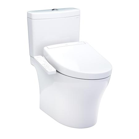 TOTO Washlet+ Aquia IV Two-piece Elongated Universal Height Dual Flush 1.28 And 0.9 GPF Toilet And Washlet S2 Bidet Seat Cotton