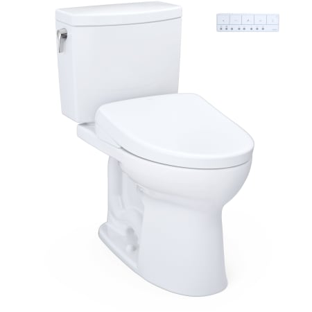 TOTO Drake II 1 GPF Two Piece Elongated Chair Height Toilet with Washlet+ S7 Bidet Seat, Tornado Flush, CEFIONTECT, EWATER+, PREMIST, and Night Light Cotton