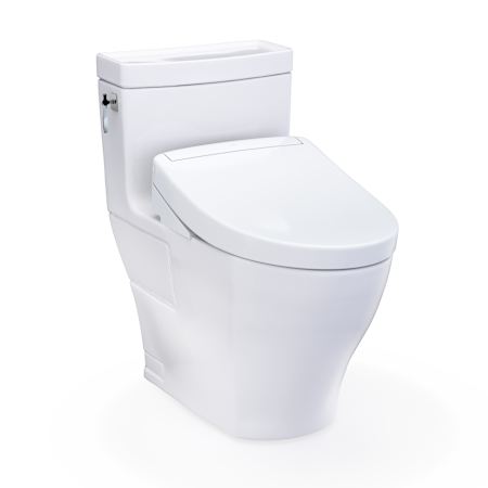 TOTO Washlet+ Aimes One-piece Elongated 1.28 GPF Toilet And Washlet S5 Bidet Seat Cotton