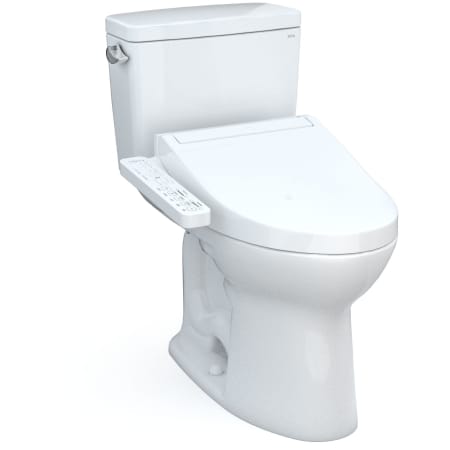 TOTO Drake 1.6 GPF Two Piece Elongated Chair Height Toilet with Left Hand Lever - Bidet Seat Included Cotton