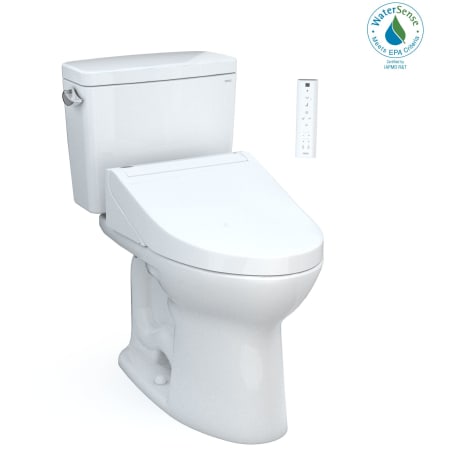 TOTO Drake 1.28 GPF Two Piece Elongated Toilet with Left Hand Lever - Bidet Seat Included Cotton