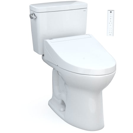 TOTO Drake 1.6 GPF Two Piece Elongated Chair Height Toilet with Left Hand Lever - Bidet Seat Included Cotton