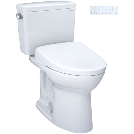 TOTO Drake 1.6 GPF Two Piece Elongated Chair Height Toilet with Washlet+ S7A Auto Open Bidet Seat, 10" Rough-In, Tornado Flush, CEFIONTECT, and EWATER+ Cotton
