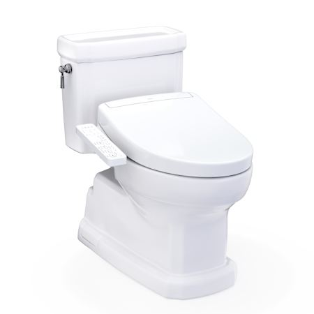 TOTO Washlet+ Eco Guinevere Elongated 1.28 GPF Universal Height Toilet With S2 Bidet Seat Cotton