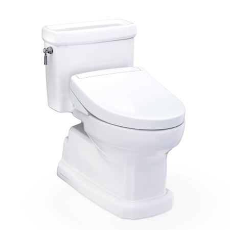 TOTO Washlet+ Eco Guinevere Elongated 1.28 GPF Universal Height Toilet With S5 Bidet Seat Cotton