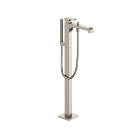 TOTO GC Floor Mounted Tub Filler with Built-In Diverter - Includes Hand Shower Brushed Nickel