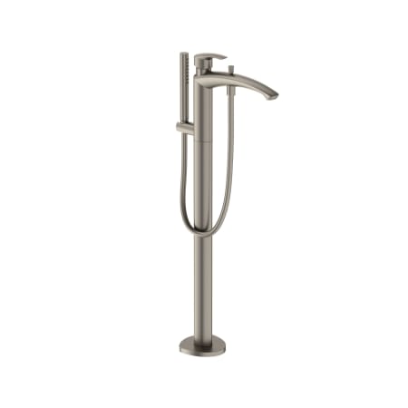 TOTO GM Floor Mounted Tub Filler with Built-In Diverter - Includes Hand Shower Brushed Nickel