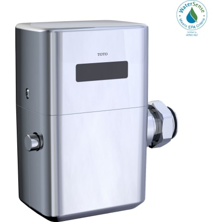 TOTO ECO POWER 1.28 GPF Electronic Wall Mounted Toilet Flushometer for 1-1/2" Rear Top Spud Polished Chrome